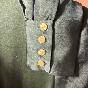 Elegant Green Satin Blouse